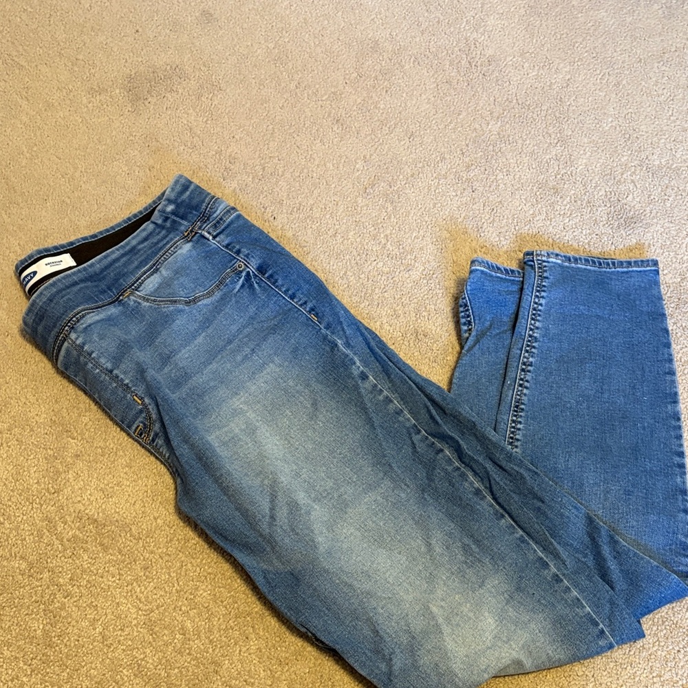 Old Navy Women's Medium Blue Straight-Leg Jeans